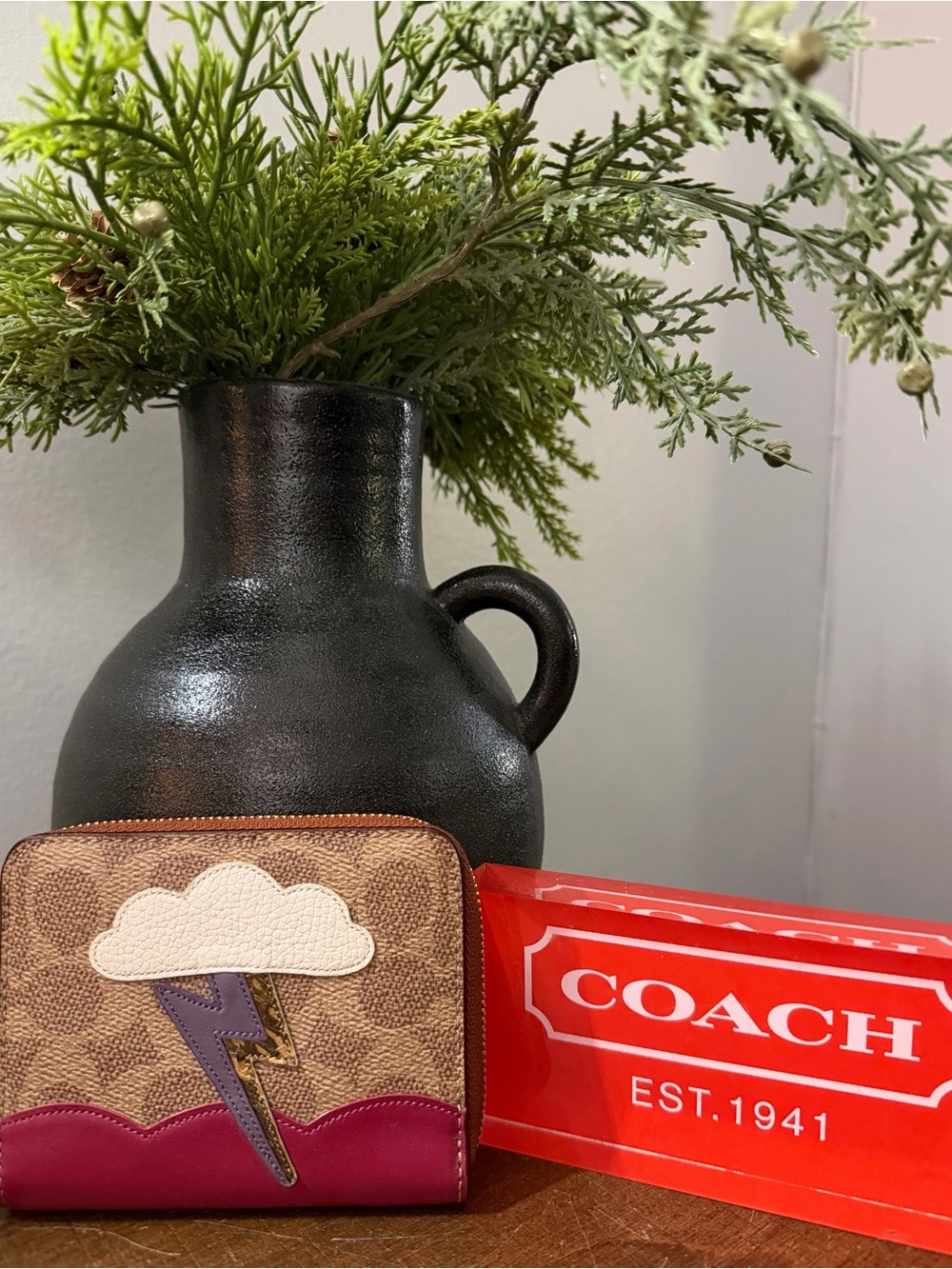 Coach Cloud/Lightning Bolt Compact Wallet